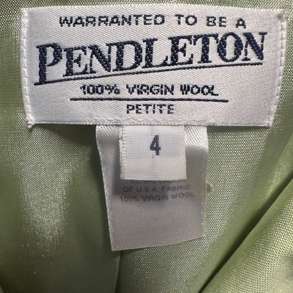 VTG Pendleton Women’s 100% Virgin Wool Green Blazer Jacket ~ Like New ~ Sz 4 - Picture 3 of 9